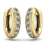 1/3 Carat Diamond Mens Hoop Earrings In 14 Karat Yellow Gold Image-4