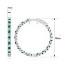 3 1/2 Carat Emerald and Diamond Hoop Earrings In 14 Karat White Gold, 1 Inch Image-4