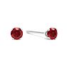 5 Point Ruby Stud Earrings In Sterling Silver. So Cute! Image-1