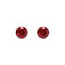5 Point Ruby Stud Earrings In Sterling Silver. So Cute! Image-2