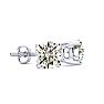 6 Carat Round Diamond Stud Earrings In 14 Karat White Gold  Image-1
