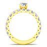 Moissanite Engagement Ring; 3 1/4 Carat Round Moissanite Bridal Set In 14 Karat Yellow Gold Image-3