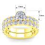 Moissanite Engagement Ring; 3 1/4 Carat Round Moissanite Bridal Set In 14 Karat Yellow Gold Image-5