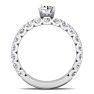 3 1/4 Carat Round Diamond Bridal Set In 14 Karat White Gold.  Comes With Both The Engagement Ring And Wedding Band.  An Amazing Bridal Set! Image-3