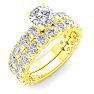 3 1/4 Carat Round Diamond Bridal Set In 14 Karat Yellow Gold.  Comes With Both The Engagement Ring And Wedding Band.  An Amazing Bridal Set! Image-2