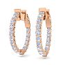 2 Carat Diamond Hoop Earrings In 14 Karat Rose Gold, 3/4 Inch Image-1