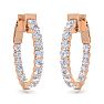 2 Carat Diamond Hoop Earrings In 14 Karat Rose Gold, 3/4 Inch Image-2