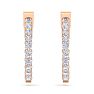 2 Carat Diamond Hoop Earrings In 14 Karat Rose Gold, 3/4 Inch Image-3
