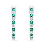 2 Carat Emerald and Diamond Hoop Earrings In 14 Karat White Gold, 3/4 Inch Image-3