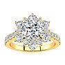 1 Carat Round Shape Halo Diamond Engagement Ring In 14K Yellow Gold Image-1