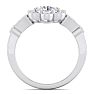 Moissanite Engagement Ring; 1 Carat Round Shape Moissanite Vintage Engagement Ring In Sterling Silver Image-3