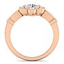 Moissanite Engagement Ring; 1 Carat Round Shape Moissanite Vintage Engagement Ring In Rose Gold Over Sterling Silver Image-3