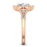 Moissanite Engagement Ring; 1 Carat Round Shape Moissanite Vintage Engagement Ring In Rose Gold Over Sterling Silver Image-4