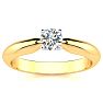 Moissanite Engagement Ring; 1/4 Carat Moissanite Solitaire Engagement Ring In 14 Karat Yellow Gold Image-1