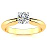 Moissanite Engagement Ring; 1/2 Carat Moissanite Solitaire Engagement Ring In 14 Karat Yellow Gold Image-1
