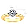 Moissanite Engagement Ring; 1 Carat Moissanite Solitaire Engagement Ring In 14 Karat Yellow Gold Image-4