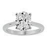 Moissanite Engagement Ring; 2 1/2 Carat Oval Shape Moissanite Solitaire Engagement Ring In 14 Karat White Gold Image-1