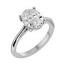 Moissanite Engagement Ring; 2 1/2 Carat Oval Shape Moissanite Solitaire Engagement Ring In 14 Karat White Gold Image-2