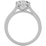 Moissanite Engagement Ring; 2 1/2 Carat Oval Shape Moissanite Solitaire Engagement Ring In 14 Karat White Gold Image-3