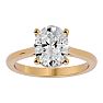 Moissanite Engagement Ring; 2 1/2 Carat Oval Shape Moissanite Solitaire Engagement Ring In 14 Karat Yellow Gold Image-1