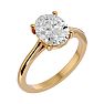 Moissanite Engagement Ring; 2 1/2 Carat Oval Shape Moissanite Solitaire Engagement Ring In 14 Karat Yellow Gold Image-2