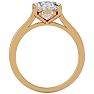Moissanite Engagement Ring; 2 1/2 Carat Oval Shape Moissanite Solitaire Engagement Ring In 14 Karat Yellow Gold Image-3