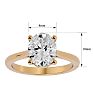 Moissanite Engagement Ring; 2 1/2 Carat Oval Shape Moissanite Solitaire Engagement Ring In 14 Karat Yellow Gold Image-5