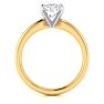 Moissanite Engagement Ring; 1 1/2 Carat Cushion Cut Moissanite Solitaire Engagement Ring In 14 Karat Yellow Gold Image-3