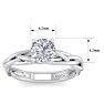 1 Carat Round Diamond Solitaire Intricate Vine Engagement Ring With Tapered Band In 14 Karat White Gold Image-5