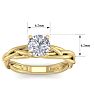 1 Carat Round Diamond Solitaire Intricate Vine Engagement Ring With Tapered Band In 14 Karat Yellow Gold Image-5