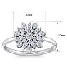 1/2 Carat Round Diamond Flower Ring In 14 Karat White Gold Image-5