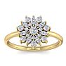 1/2 Carat Round Diamond Flower Ring In 14 Karat Yellow Gold Image-1