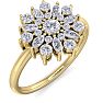 1/2 Carat Round Diamond Flower Ring In 14 Karat Yellow Gold Image-2