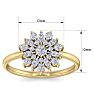 1/2 Carat Round Diamond Flower Ring In 14 Karat Yellow Gold Image-5