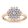 1/2 Carat Round Diamond Flower Ring In 14 Karat Rose Gold Image-1