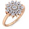 1/2 Carat Round Diamond Flower Ring In 14 Karat Rose Gold Image-2