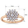 1/2 Carat Round Diamond Flower Ring In 14 Karat Rose Gold Image-5