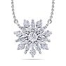 1/2 Carat Round Diamond Flower Necklace In 14 Karat White Gold, 18 Inches Image-1