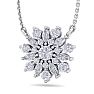 1/2 Carat Round Diamond Flower Necklace In 14 Karat White Gold, 18 Inches Image-2