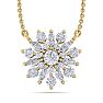 1/2 Carat Round Diamond Flower Necklace In 14 Karat Yellow Gold, 18 Inches Image-1