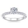 1 Carat Round Shape Classic Diamond Engagement Ring In 14 Karat White Gold Image-1