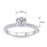 1 Carat Round Shape Classic Diamond Engagement Ring In 14 Karat White Gold Image-5