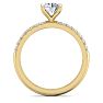 1 Carat Round Shape Classic Diamond Engagement Ring In 14 Karat Yellow Gold Image-3