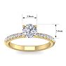 1 Carat Round Shape Classic Diamond Engagement Ring In 14 Karat Yellow Gold Image-5