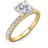 1 Carat Round Shape Classic Diamond Engagement Ring In 14 Karat Yellow Gold Image-2