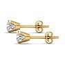 1 Carat Colorless Diamond Stud Earrings In 14 Karat Yellow Gold Image-3