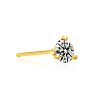 1/2 Carat Round Diamond Stud Earrings in 14 Karat Yellow Gold with Martini Setting Image-3