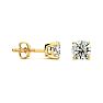 Nearly 3/4 Carat Colorless Diamond Stud Earrings In 14 Karat Yellow Gold Image-1