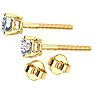 Nearly 3/4 Carat Colorless Diamond Stud Earrings In 14 Karat Yellow Gold Image-3