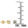 Nearly 3/4 Carat Colorless Diamond Stud Earrings In 14 Karat Yellow Gold Image-4